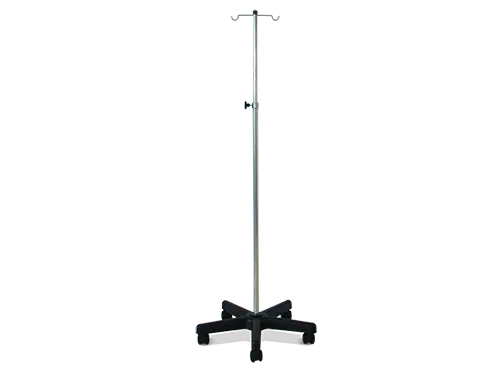 Porta Suero Regulable, de Acero Inoxidable, Base Inyectada