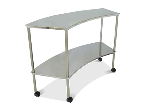 Mesa Auxiliar Semi-circular, Totalmente de Acero Inoxidable